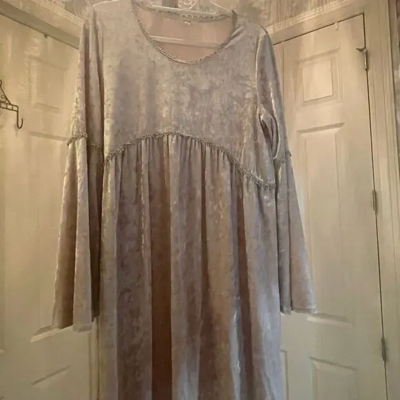 Gorgeous Silver Velvet Dress!