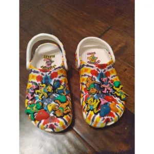 Grateful Dead Dancing Bear Chinatown Market Crocs Clogs Colorful Limited Edition