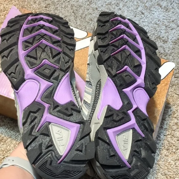 Gray and Purple Hiking Shoes