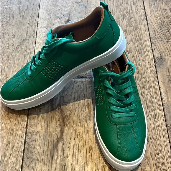 Green Leather Men's Sneakers