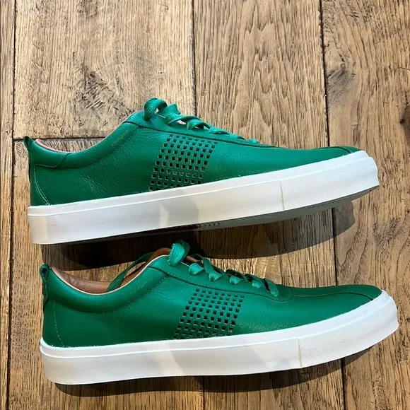Green Leather Men's Sneakers