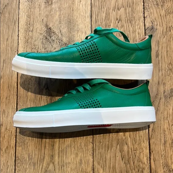 Green Leather Men's Sneakers
