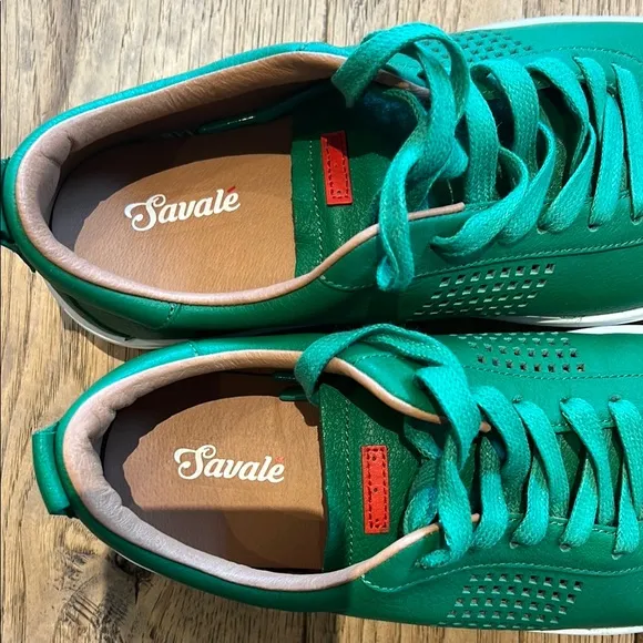 Green Leather Men's Sneakers