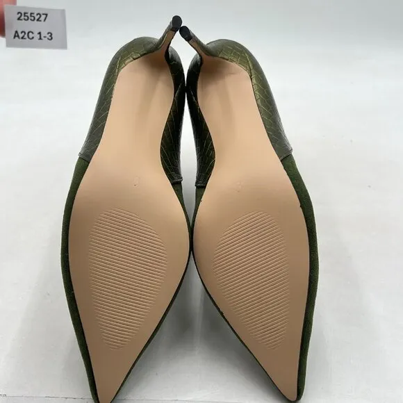 Green Pointed Toe Ankle Booties HIgh Heel Short Boots Patchwork Back Zipper Shoe