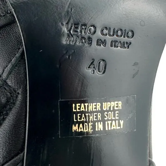 GRIGIARANCIO X ANTHROPOLOGIE BLACK ITALIAN LEATHER HIGH HEEL BOOTIES SIZE 40/9