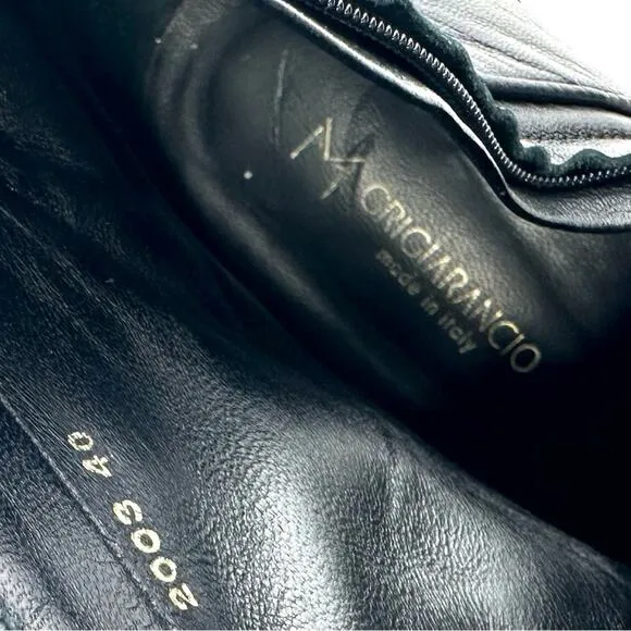 GRIGIARANCIO X ANTHROPOLOGIE BLACK ITALIAN LEATHER HIGH HEEL BOOTIES SIZE 40/9
