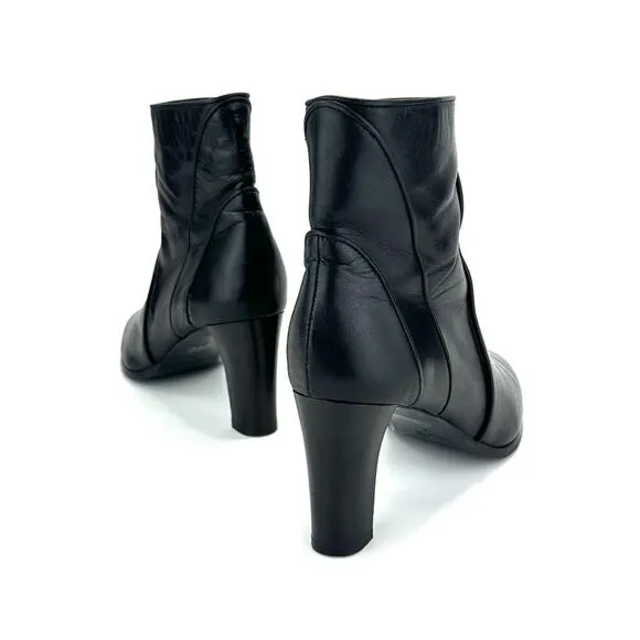 GRIGIARANCIO X ANTHROPOLOGIE BLACK ITALIAN LEATHER HIGH HEEL BOOTIES SIZE 40/9