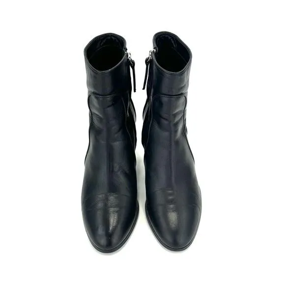 GRIGIARANCIO X ANTHROPOLOGIE BLACK ITALIAN LEATHER HIGH HEEL BOOTIES SIZE 40/9