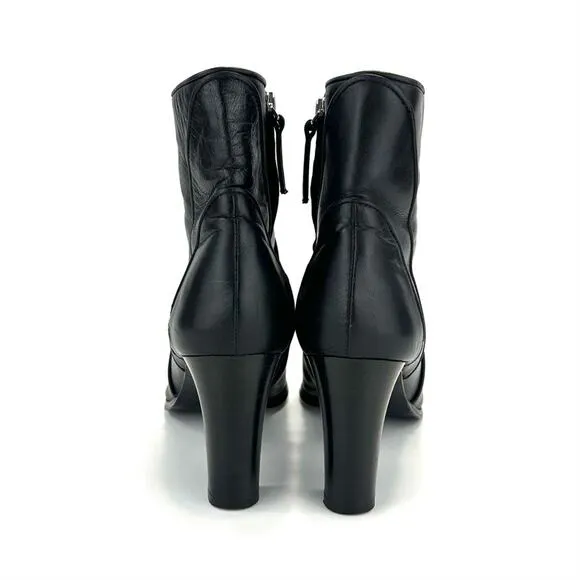 GRIGIARANCIO X ANTHROPOLOGIE BLACK ITALIAN LEATHER HIGH HEEL BOOTIES SIZE 40/9