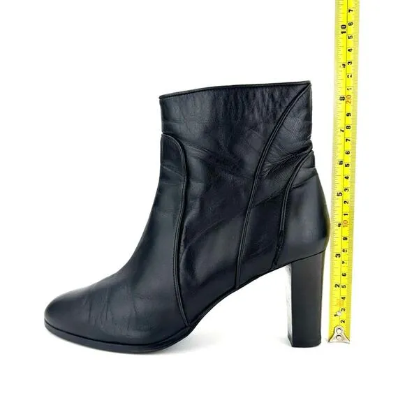 GRIGIARANCIO X ANTHROPOLOGIE BLACK ITALIAN LEATHER HIGH HEEL BOOTIES SIZE 40/9