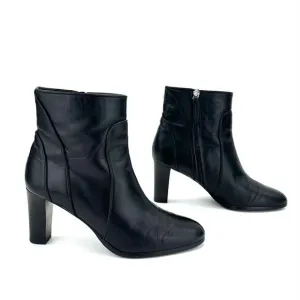 GRIGIARANCIO X ANTHROPOLOGIE BLACK ITALIAN LEATHER HIGH HEEL BOOTIES SIZE 40/9