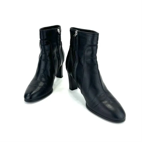 GRIGIARANCIO X ANTHROPOLOGIE BLACK ITALIAN LEATHER HIGH HEEL BOOTIES SIZE 40/9