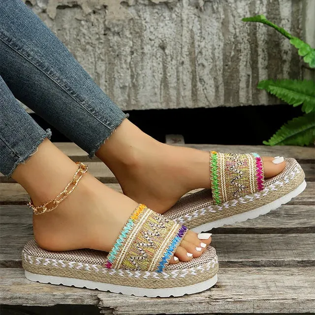 GS Slide | Luxe platform slippers met boho details voor dames