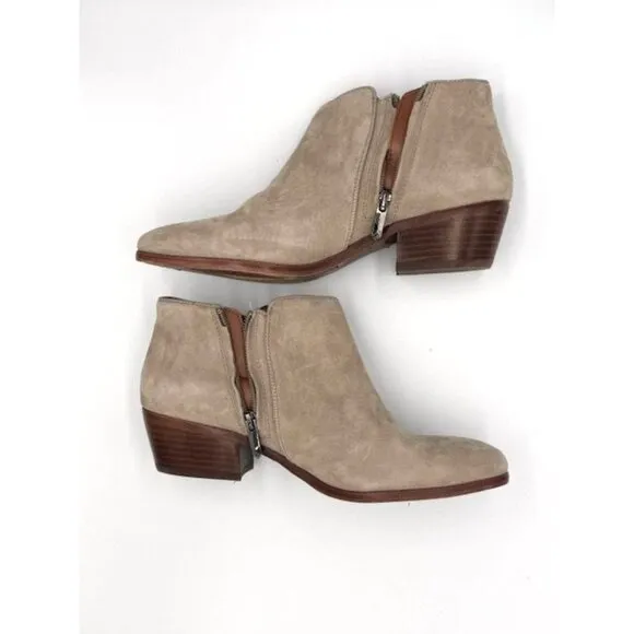 GUC Petty Suede Ankle Sam Edelman Boots Womens Size 9M in Putty/Grey