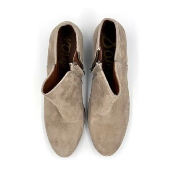 GUC Petty Suede Ankle Sam Edelman Boots Womens Size 9M in Putty/Grey