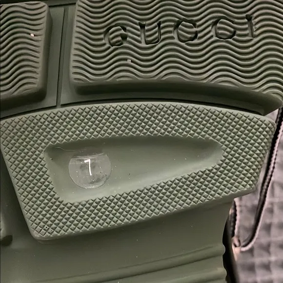 Gucci Black and Green Athletic Shoes with Rugged Design