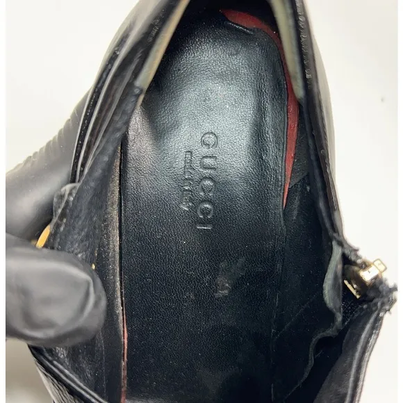 Gucci Black Patent Leather Bootie via Sophisticated Silhouette Size 9.5