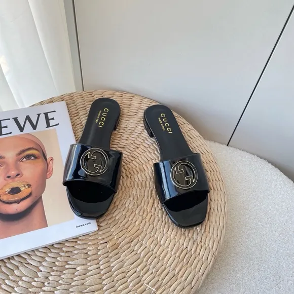 Gucci Black Slippers
