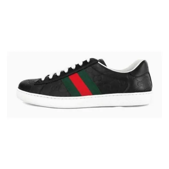 Gucci Men's Ace 'Black Logo' 386750-CWCG0-1070 Size 9