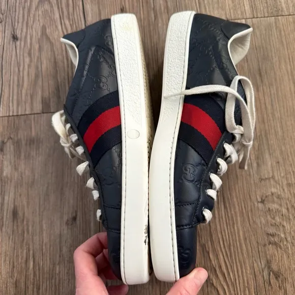 Gucci Men's Ace 'Black Logo' 386750-CWCG0-1070 Size 9