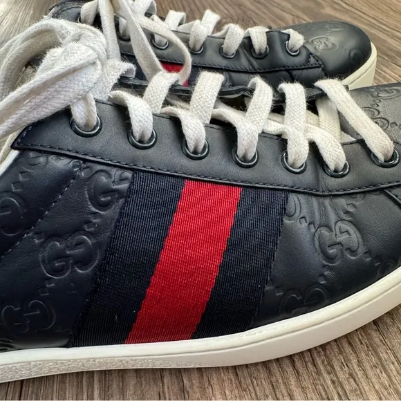 Gucci Men's Ace 'Black Logo' 386750-CWCG0-1070 Size 9