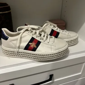 Gucci Women's Ace ‘Crystal’ White Platform Sneakers