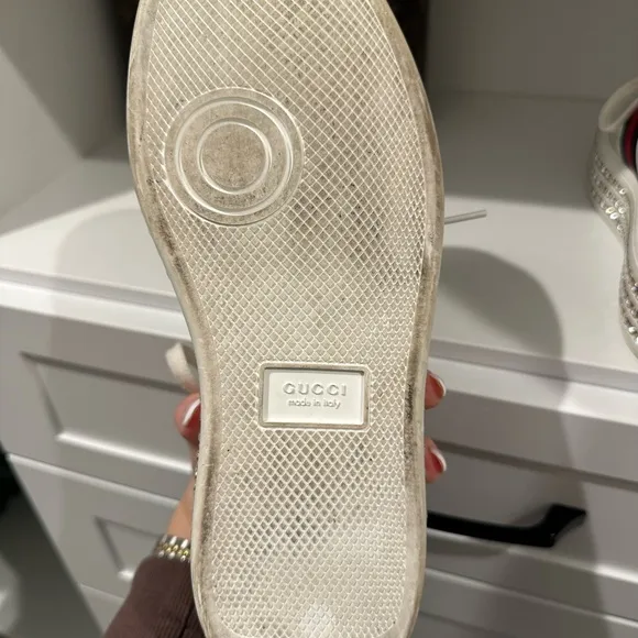 Gucci Women's Ace ‘Crystal’ White Platform Sneakers