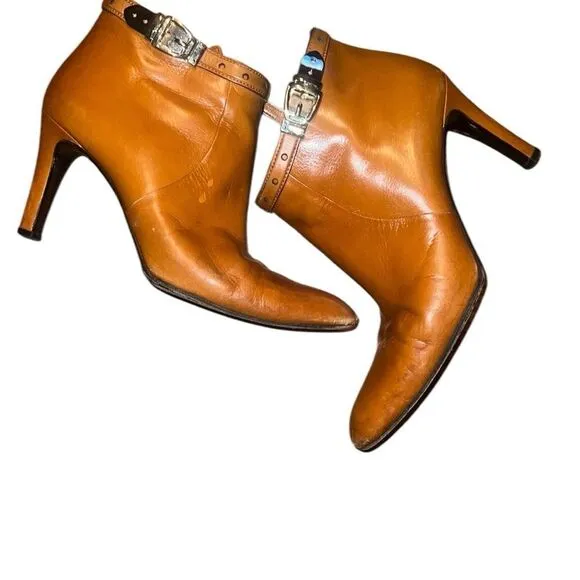 Gucci Brown Leather Ankle Boots 8 1/2 B