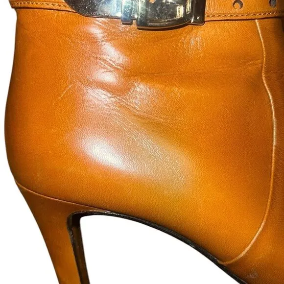 Gucci Brown Leather Ankle Boots 8 1/2 B