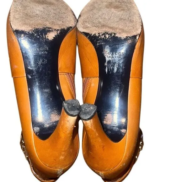 Gucci Brown Leather Ankle Boots 8 1/2 B