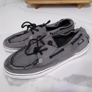 [H471] VANS Gray Boat Casual Slip-On Canvas Unisex Shoes