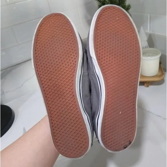 [H471] VANS Gray Boat Casual Slip-On Canvas Unisex Shoes