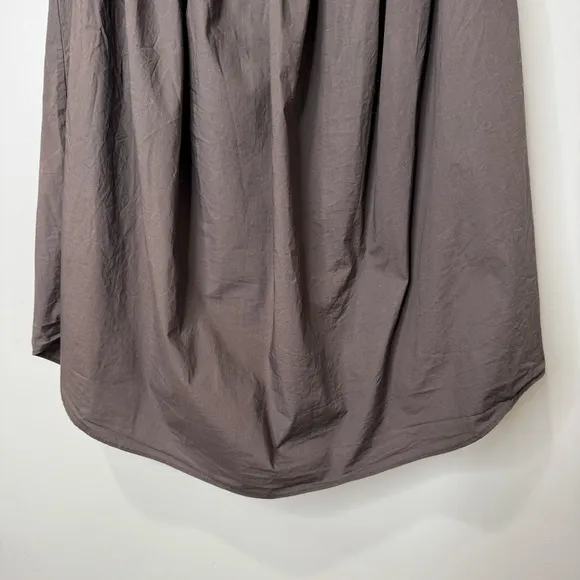 Hache Cotton Lyocell Poplin Off-shoulder Neutral Minimalist Popover Mini Dress
