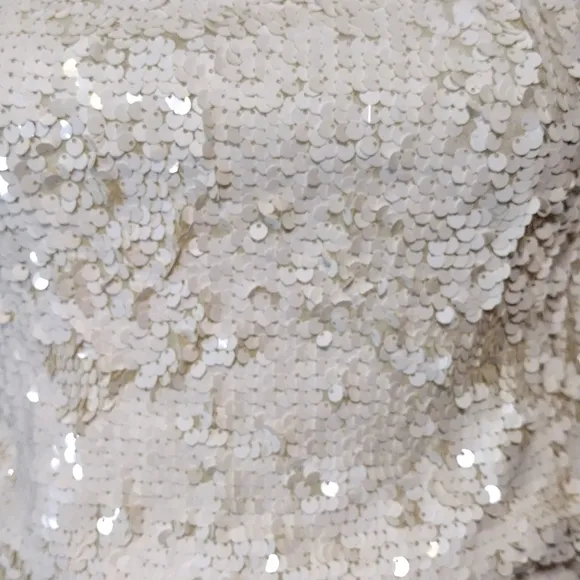 HACHE White Halter Sequin Luxury Designer Dress XS