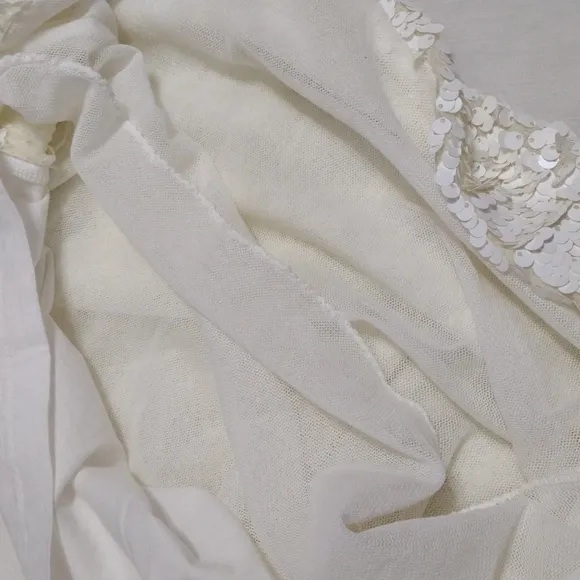 HACHE White Halter Sequin Luxury Designer Dress XS