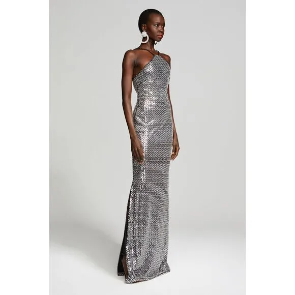 HALSTON YEVA GOWN IN CRYSTAL SEQUIN US8 $695