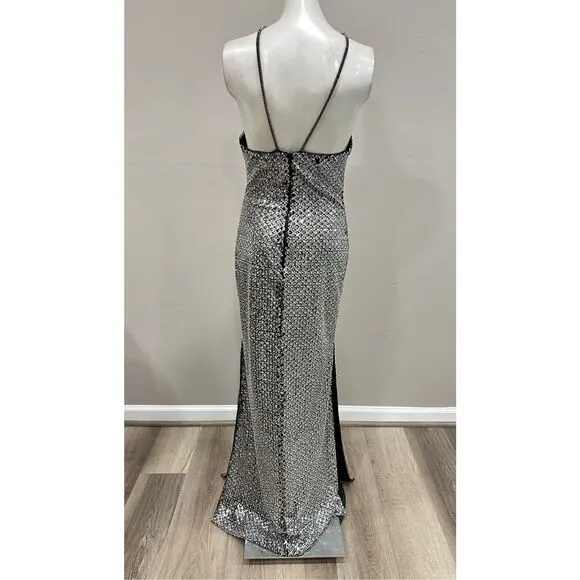 HALSTON YEVA GOWN IN CRYSTAL SEQUIN US8 $695