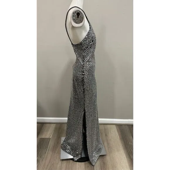 HALSTON YEVA GOWN IN CRYSTAL SEQUIN US8 $695