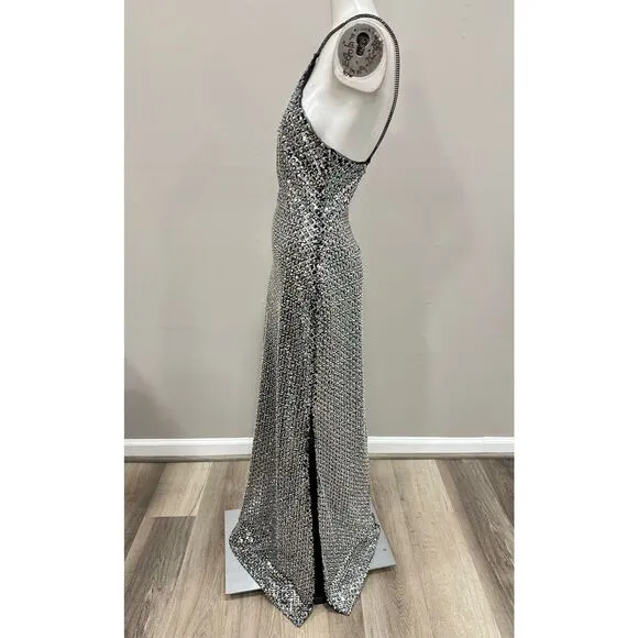 HALSTON YEVA GOWN IN CRYSTAL SEQUIN US8 $695