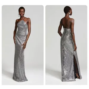 HALSTON YEVA GOWN IN CRYSTAL SEQUIN US8 $695