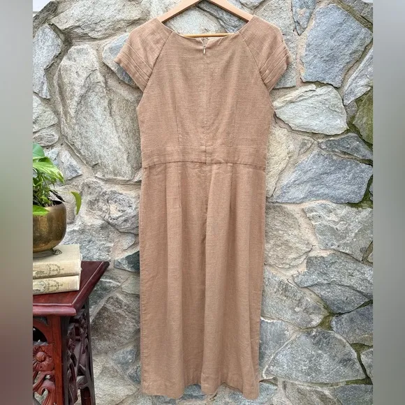 Handmade Linen Minimalist Midi Dress