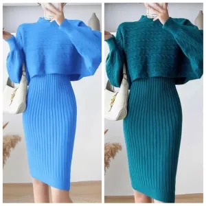Handmade Luxury Soft Sweater Dress Set