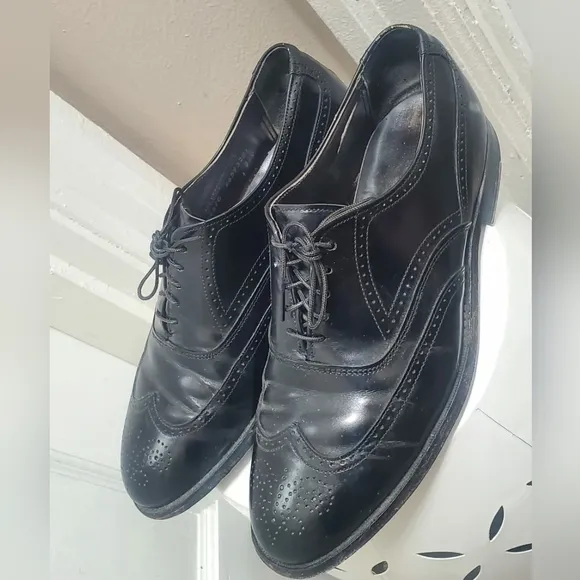 HANOVER MEN'S CLASSICS MASTERFLEX LEATHER WING TIP DRESSY SHOES SIZE 7.5 🌴