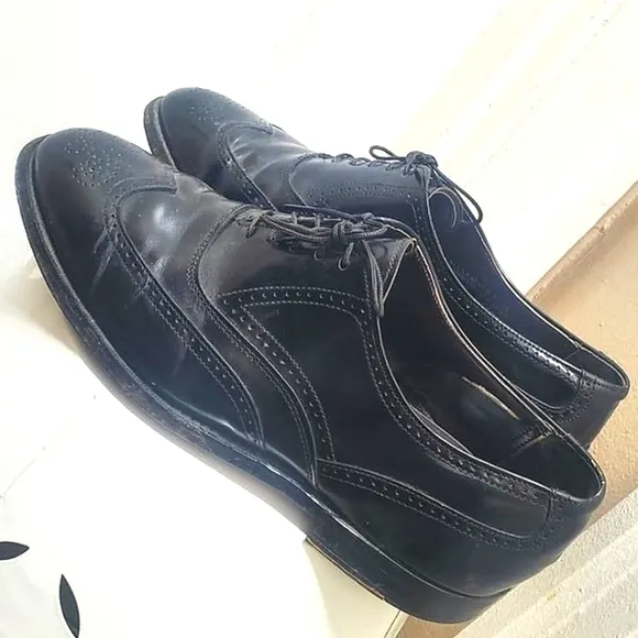 HANOVER MEN'S CLASSICS MASTERFLEX LEATHER WING TIP DRESSY SHOES SIZE 7.5 🌴