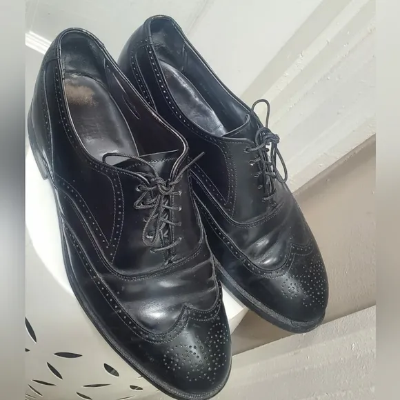 HANOVER MEN'S CLASSICS MASTERFLEX LEATHER WING TIP DRESSY SHOES SIZE 7.5 🌴