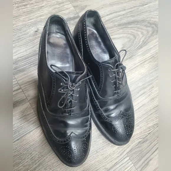 HANOVER MEN'S CLASSICS MASTERFLEX LEATHER WING TIP DRESSY SHOES SIZE 7.5 🌴