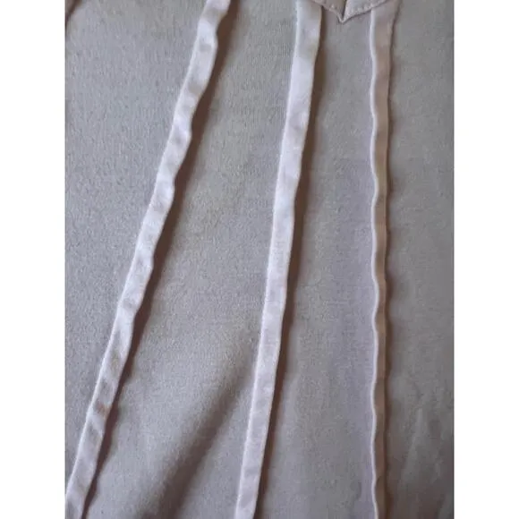 Hanro Pink Luxury Long-Sleeve V-Neck Nightgown Dress Small