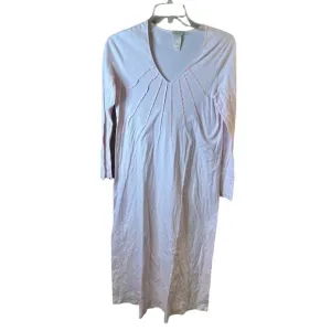 Hanro Pink Luxury Long-Sleeve V-Neck Nightgown Dress Small