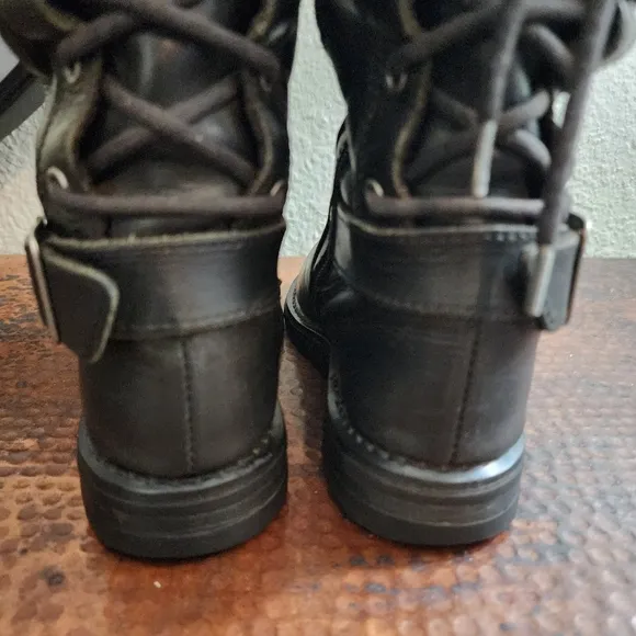 Harley-Davidson Alexa Back Lace Black Leather Motorcycle Boots D85167