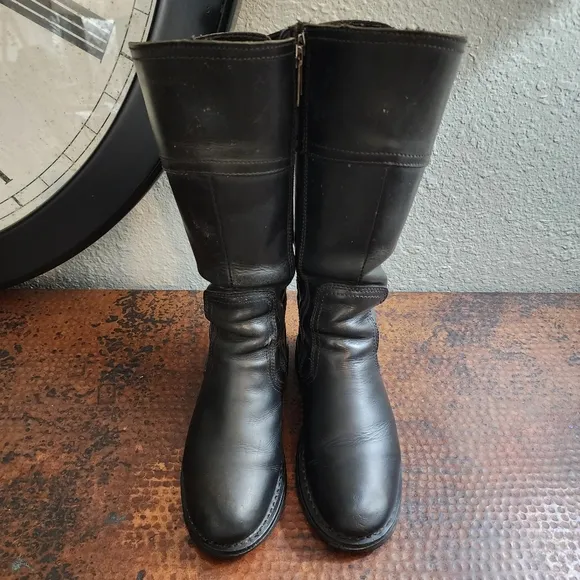 Harley-Davidson Alexa Back Lace Black Leather Motorcycle Boots D85167
